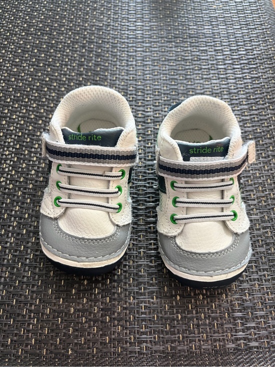 Stride Rite Other - Stride Rite White, Gray & Green Toddler Sneakers